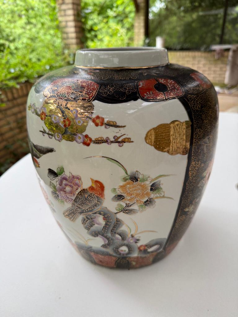Vintage Japanse Satsuma/Kutani vaas, Antiek en Kunst, Antiek | Vazen, Ophalen