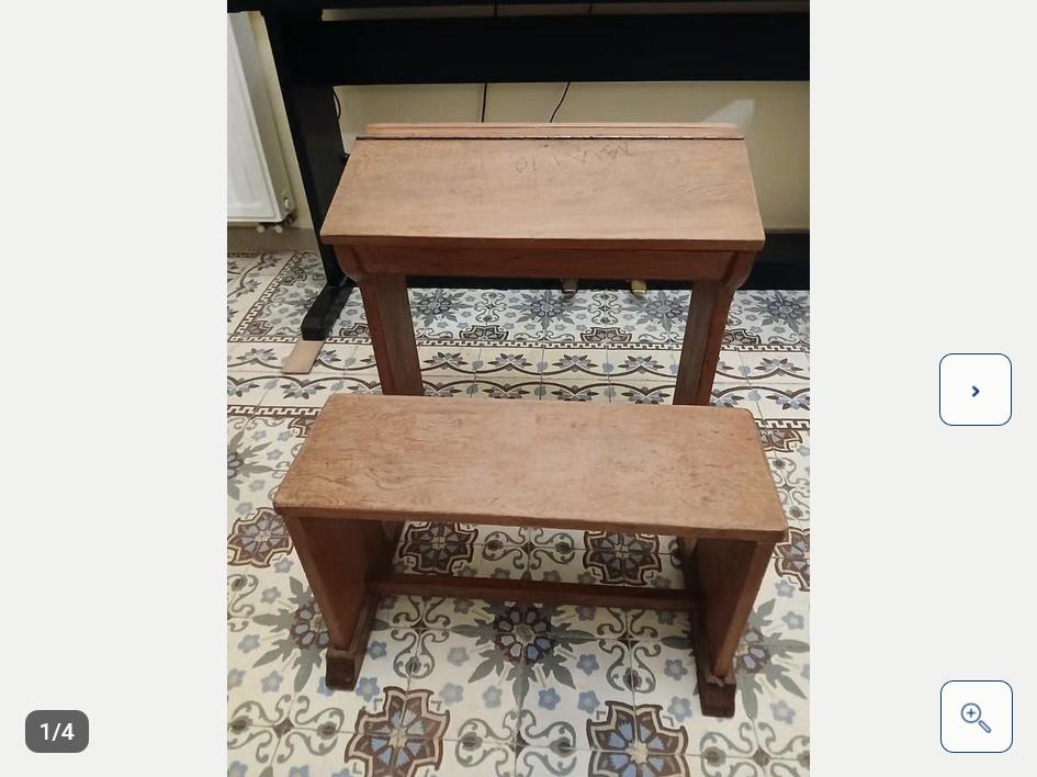Petit bureau en bois vintage pour jeune écolier, Maison & Meubles, Bureau d'écolier, Enlèvement, Utilisé, 50 cm