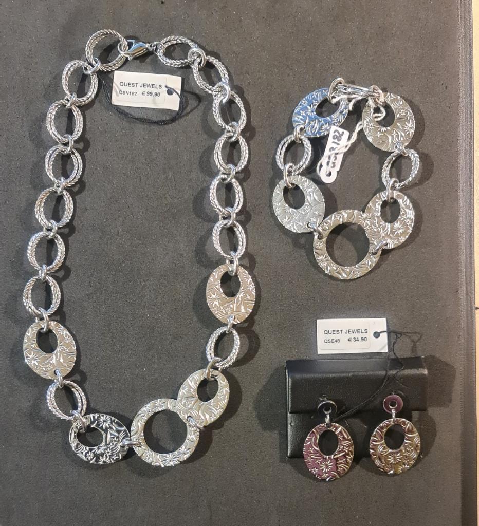 Parure : collier, bracelet & boucles d'oreilles - Neufs !, Enlèvement ou Envoi, Neuf, Argent, Autres matériaux