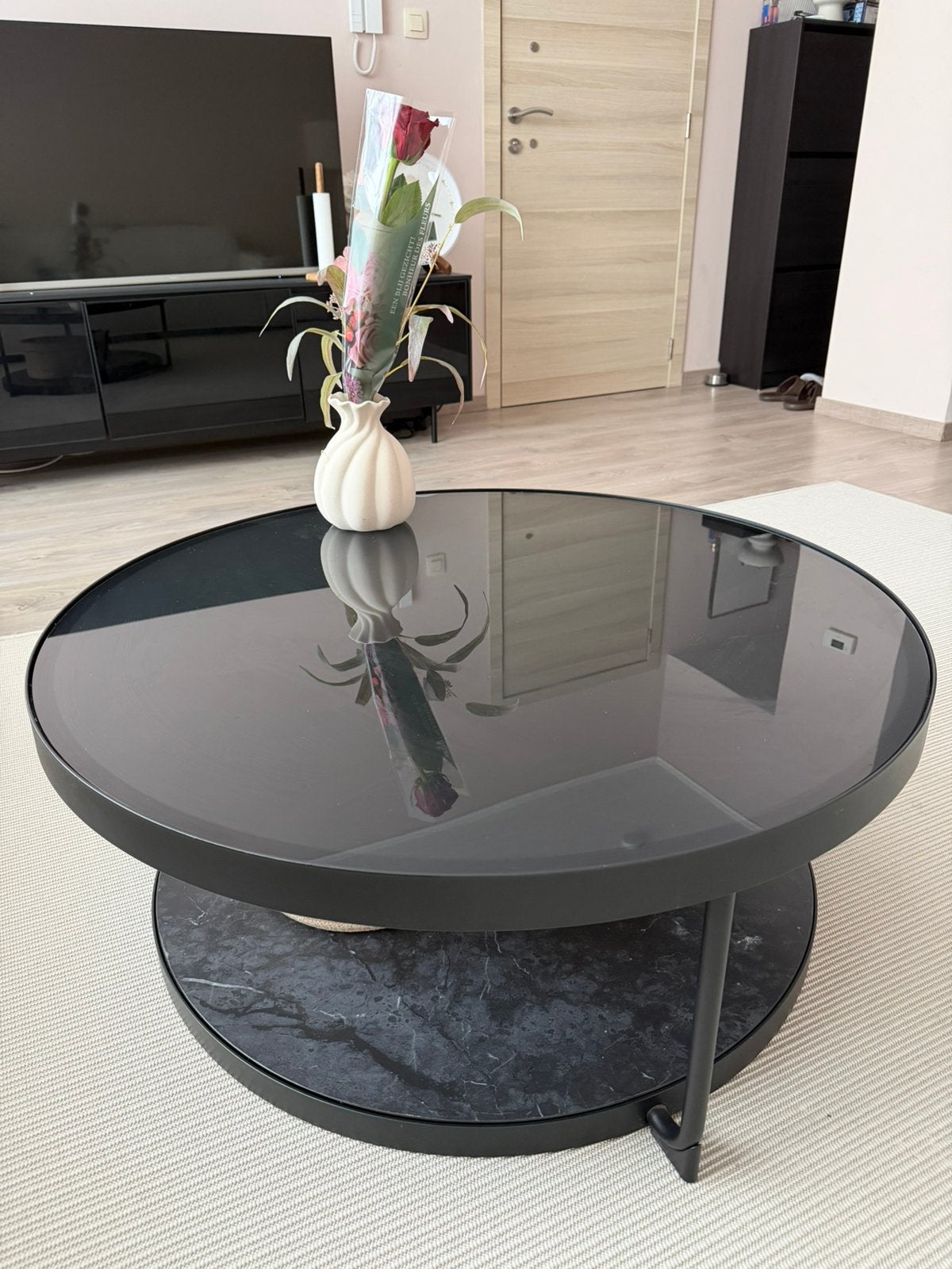 Table basse, Ophalen, Gebruikt, Rond, Glas