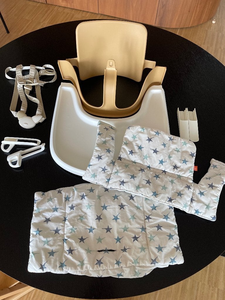 Stokke Tripp Trapp - accessoires - Lot complet, Enlèvement, Comme neuf, Chaise évolutive, Plateau amovible
