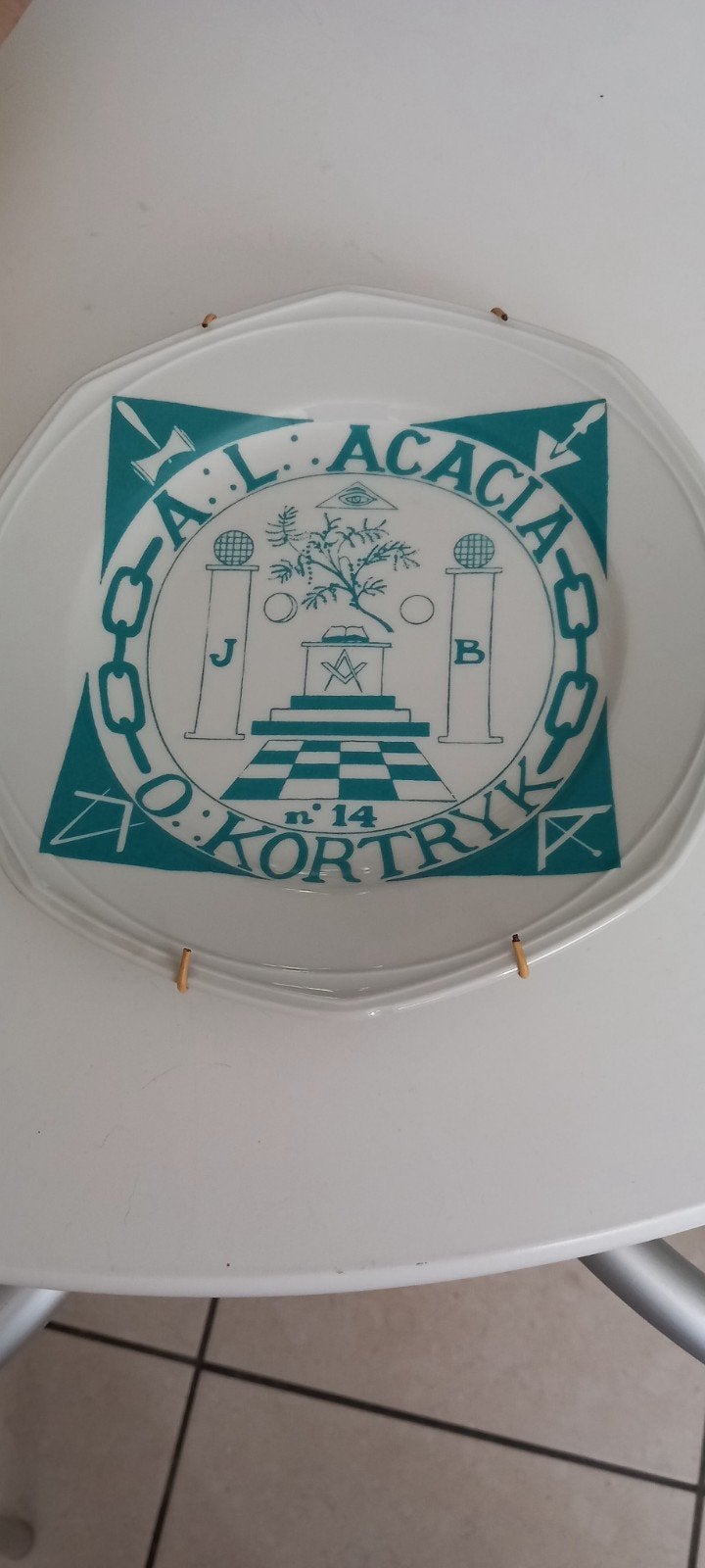 Bord A L ACACIA O KORTRYK N14, Ophalen of Verzenden