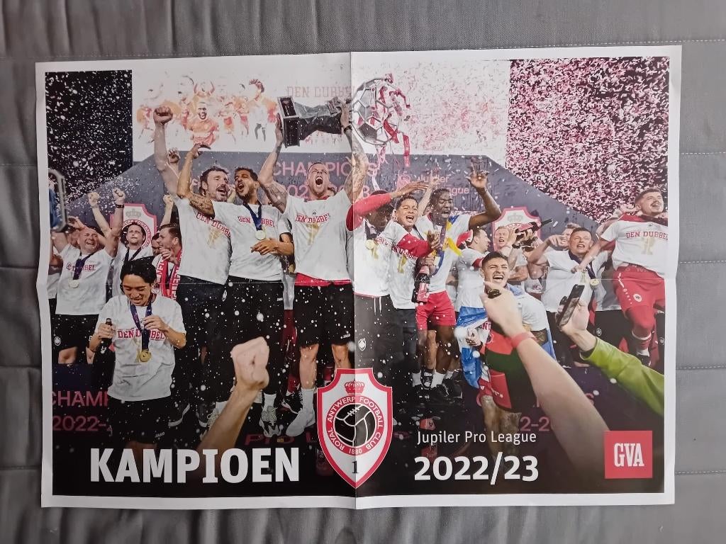 Poster antwerp RAFC  kampioen, Enlèvement ou Envoi, Comme neuf, Affiche, Image ou Autocollant