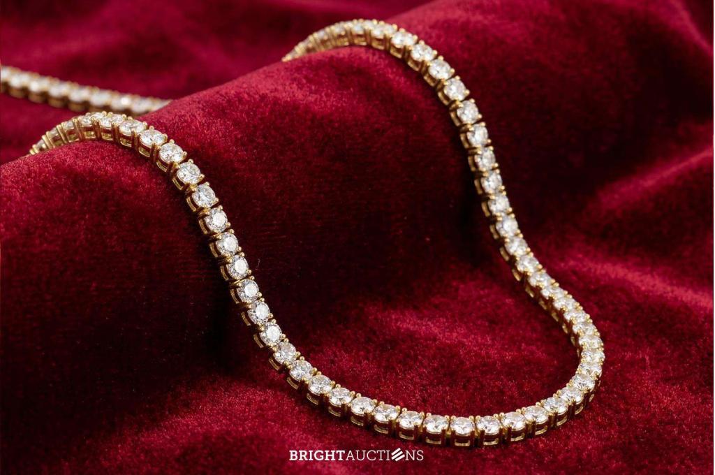 Witgouden tennisarmband met briljant geslepen diamanten van, Handtassen en Accessoires, Armbanden, Diamant, Niet ingevuld, Nieuw