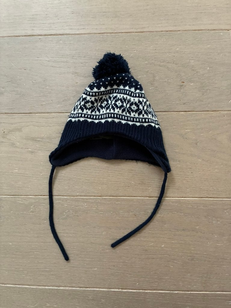 Donkerblauw Mutsje van H&M (Maat 74-80 / 6-12 maand), Enfants & Bébés, Garçon ou Fille, Enlèvement ou Envoi, Taille 74, H&M