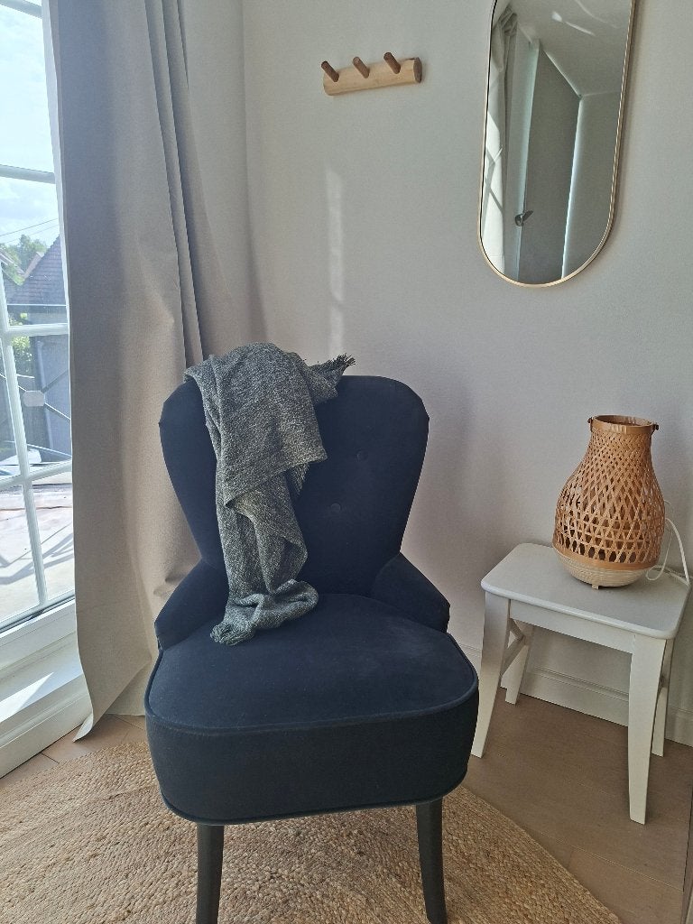 Donker blauw landelijk tijdloze zeteltje, Huis en Inrichting, Ophalen, Gebruikt, Stof, Elegant, tijdsloos, landelijk