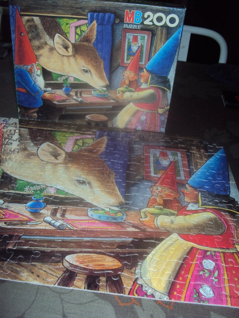MB Puzzel "David de kabouter" 200 stuks*VINTAGE uitgave 1984, Ophalen of Verzenden