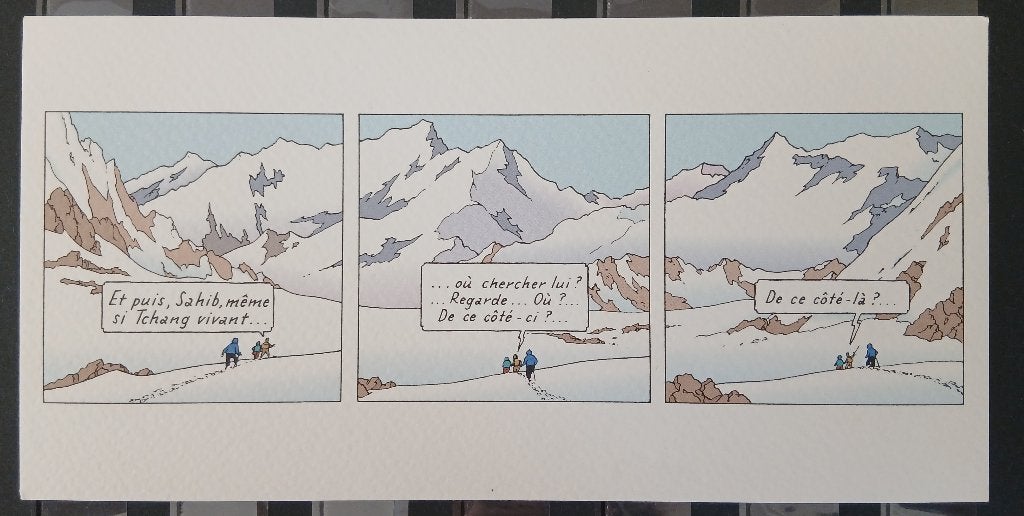 Carte postale (2) : Exposition "Tintin au Tibet", Enlèvement