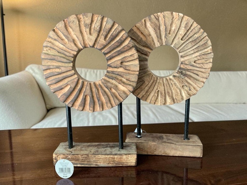 CASA houtsnijwerkset - bohemien natuurlijk decor 32 cm nieuw, Hout, Ophalen of Verzenden, Bruin, Landelijk