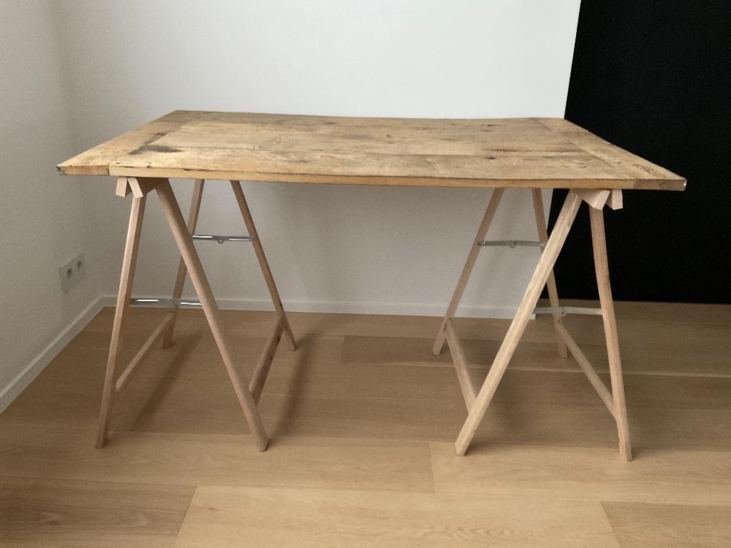 plateau de table en chêne complet, 100 à 150 cm, Rustiek, Comme neuf, 50 à 100 cm