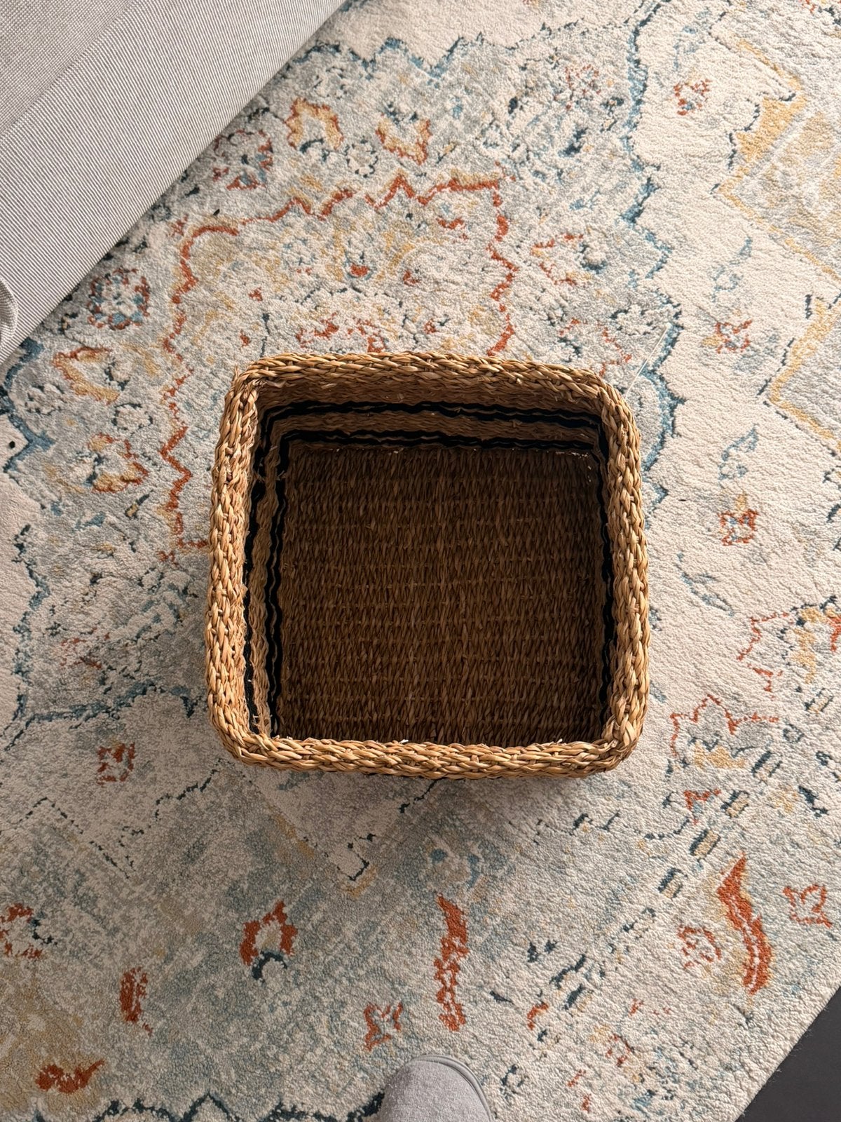 Grote mand van natuurlijke vezels – gevlochten, topstaat, Ophalen of Verzenden, Nieuw, Mand