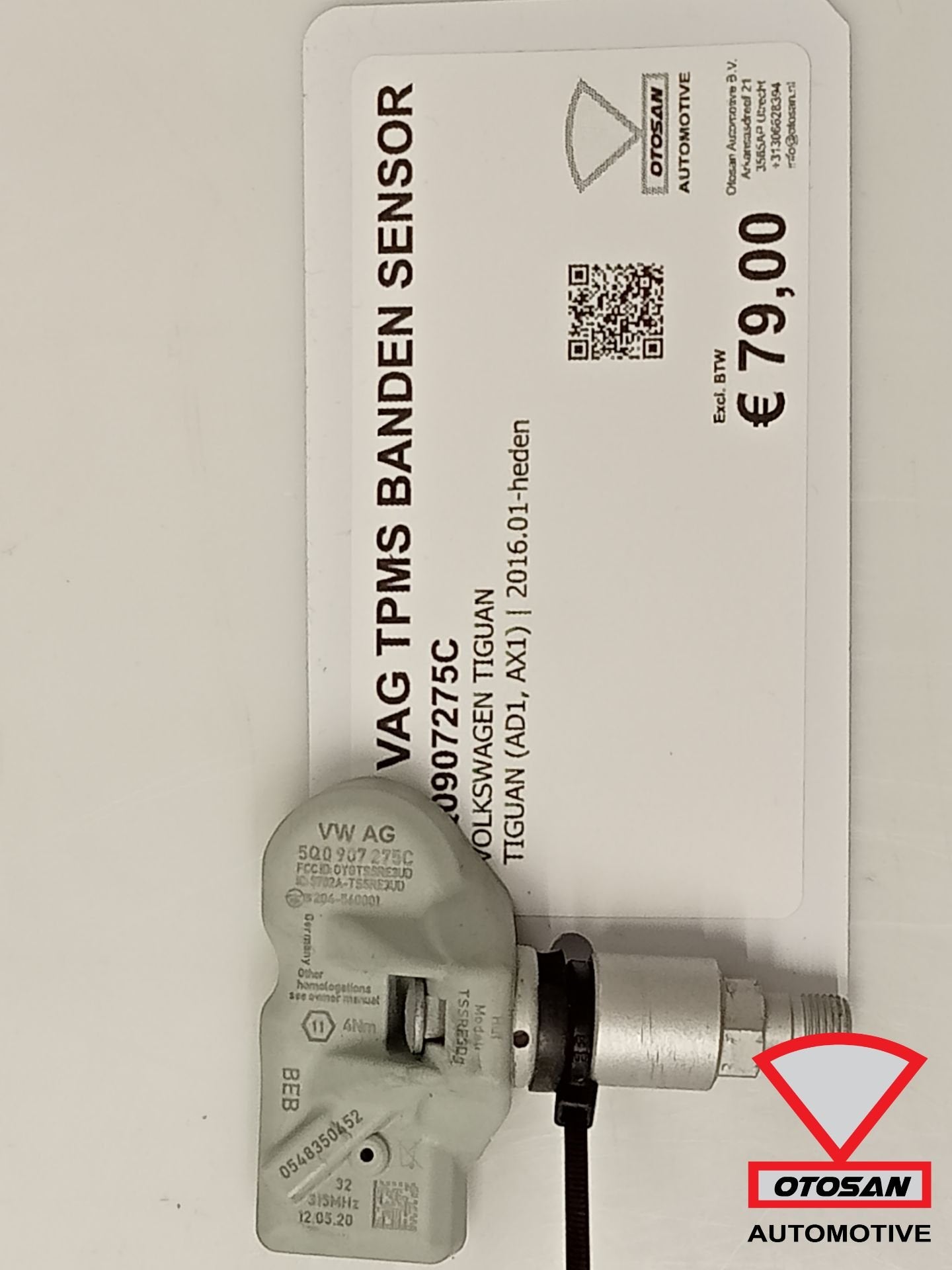 VW Audi Seat Skoda VAG TPMS Banden Sensor 5Q0907275C, Gebruikt, Volkswagen, Volkswagen AG, Vw@volkswagen.de