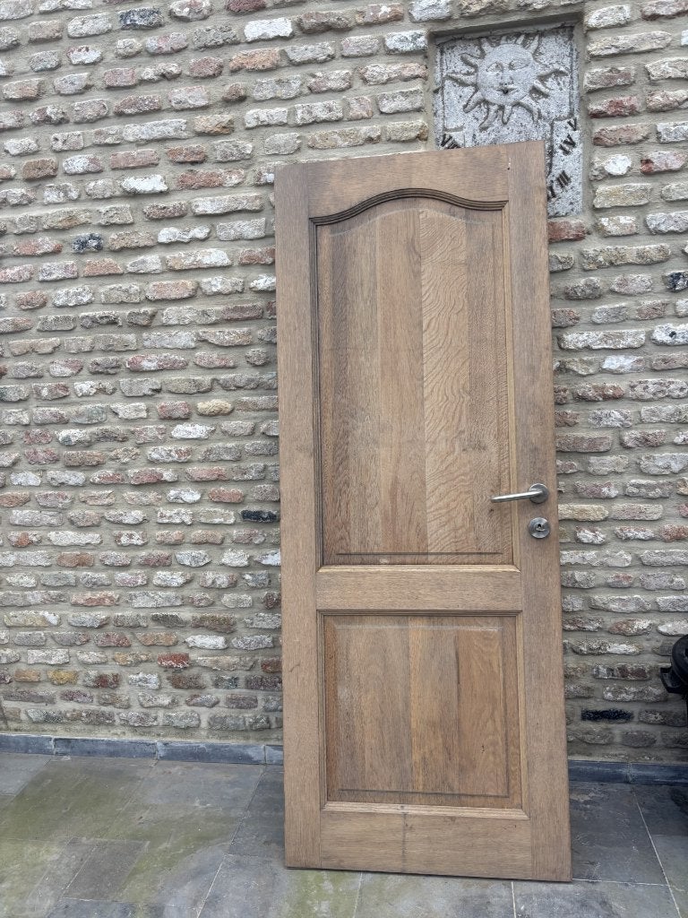 Massief eikendeuren + kaderment, Doe-het-zelf en Bouw, Deuren en Vliegenramen, Gebruikt, Binnendeur, 200 tot 215 cm, Minder dan 80 cm
