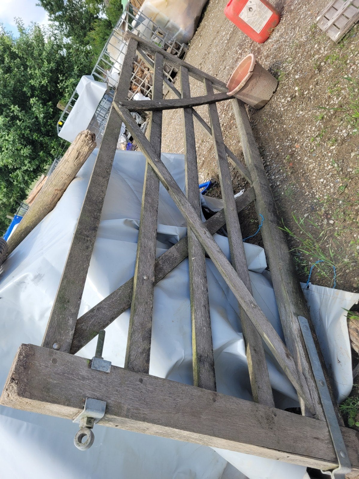 Afspaning poort.hardhout, Tuin en Terras, Ophalen of Verzenden