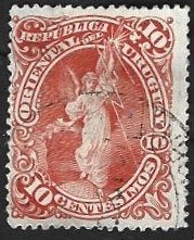 1 Postzegel Uruguay 1897 Diverse onderwerpen, Ophalen of Verzenden, Gestempeld, Zuid-Amerika