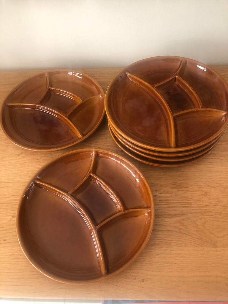 Fondue borden 6 stuks, Ophalen, Zo goed als nieuw, Bord(en)