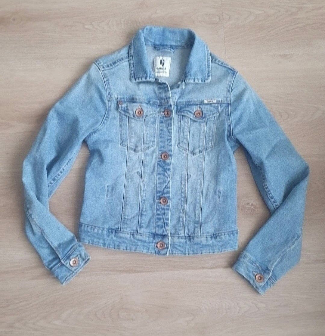 jeans jas Garcia maat 140 146, Kinderen en Baby's, Kinderkleding | Maat 140, Meisje, Ophalen of Verzenden, Zo goed als nieuw, Garcia