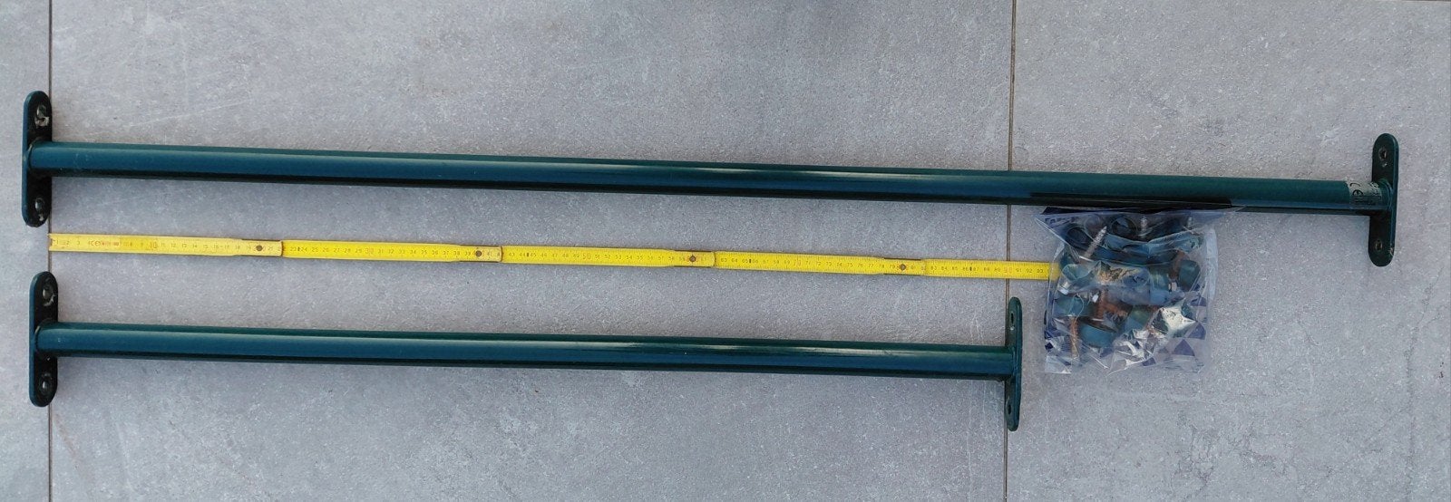 duikelrek / turnstang 2 stuks 125cm en 90cm, Sport en Fitness, Ophalen, Zo goed als nieuw, Groen