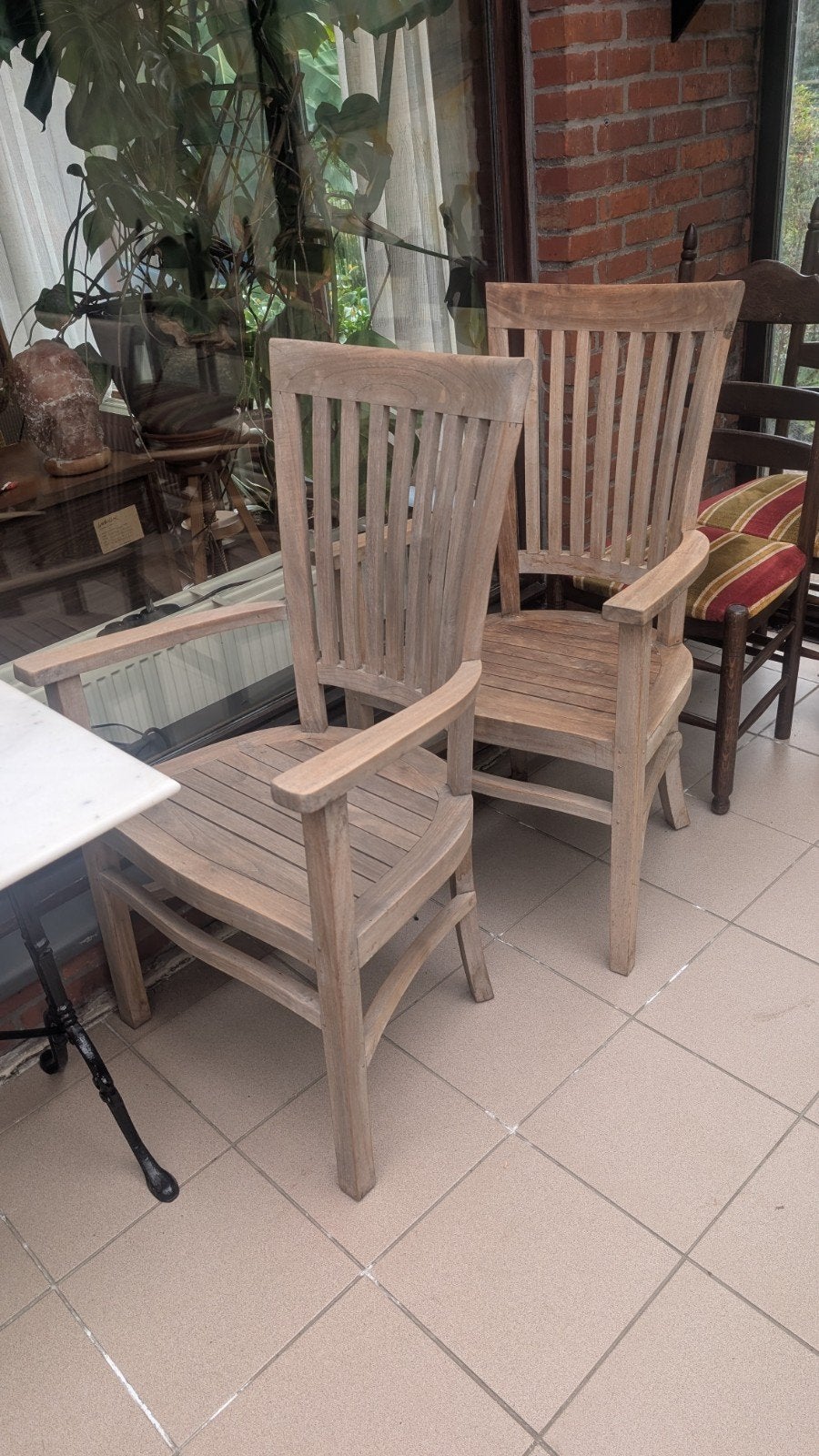 twee tuinstoelen teak, Ophalen