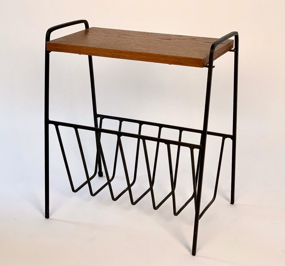 vintage krantenrekje/bijzettafeltje, Ophalen, Gebruikt, Vintage, Overige materialen