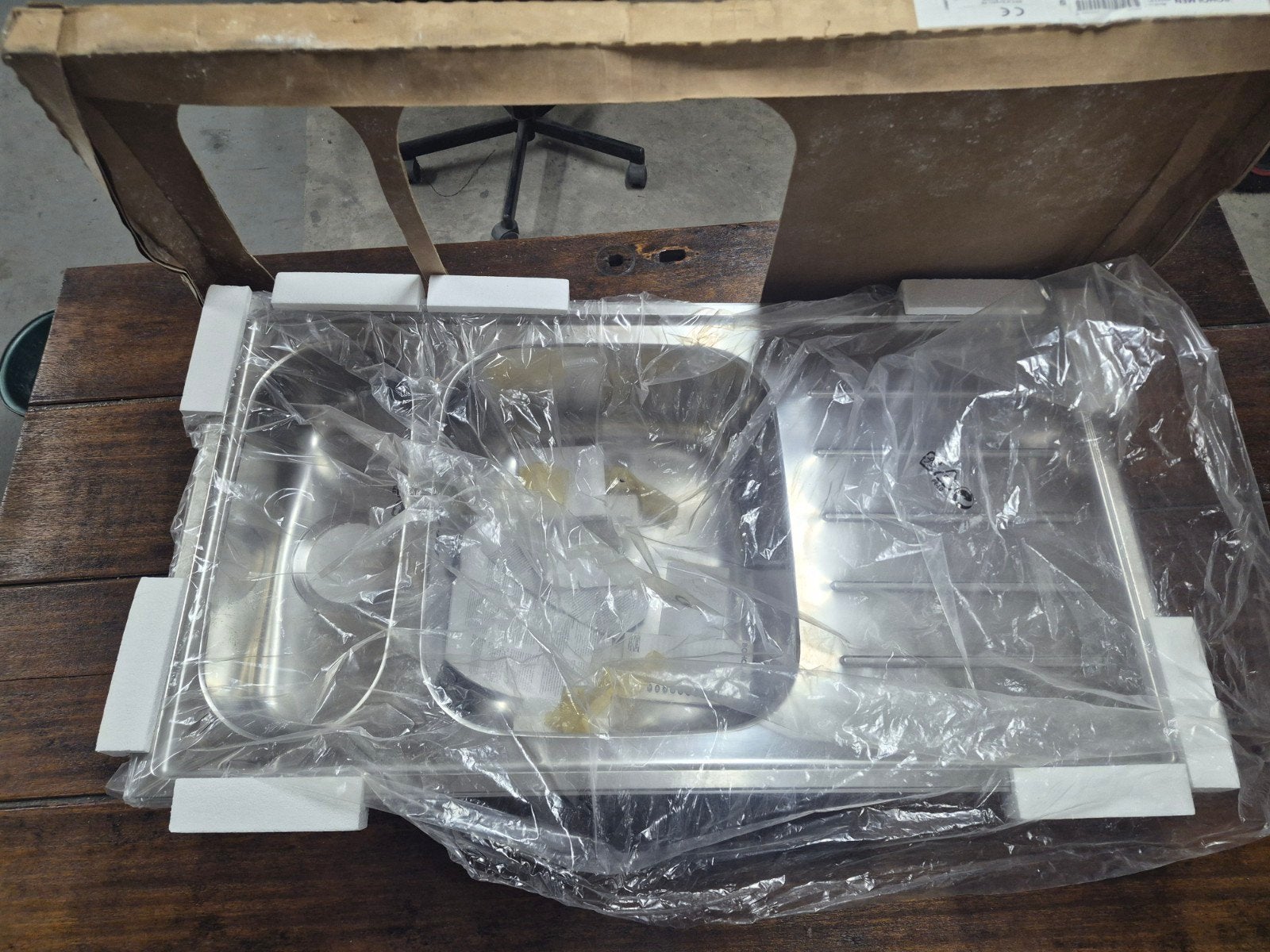 evier inox 2 bacs 90x50cm  tous nouveau, Enlèvement, Inox