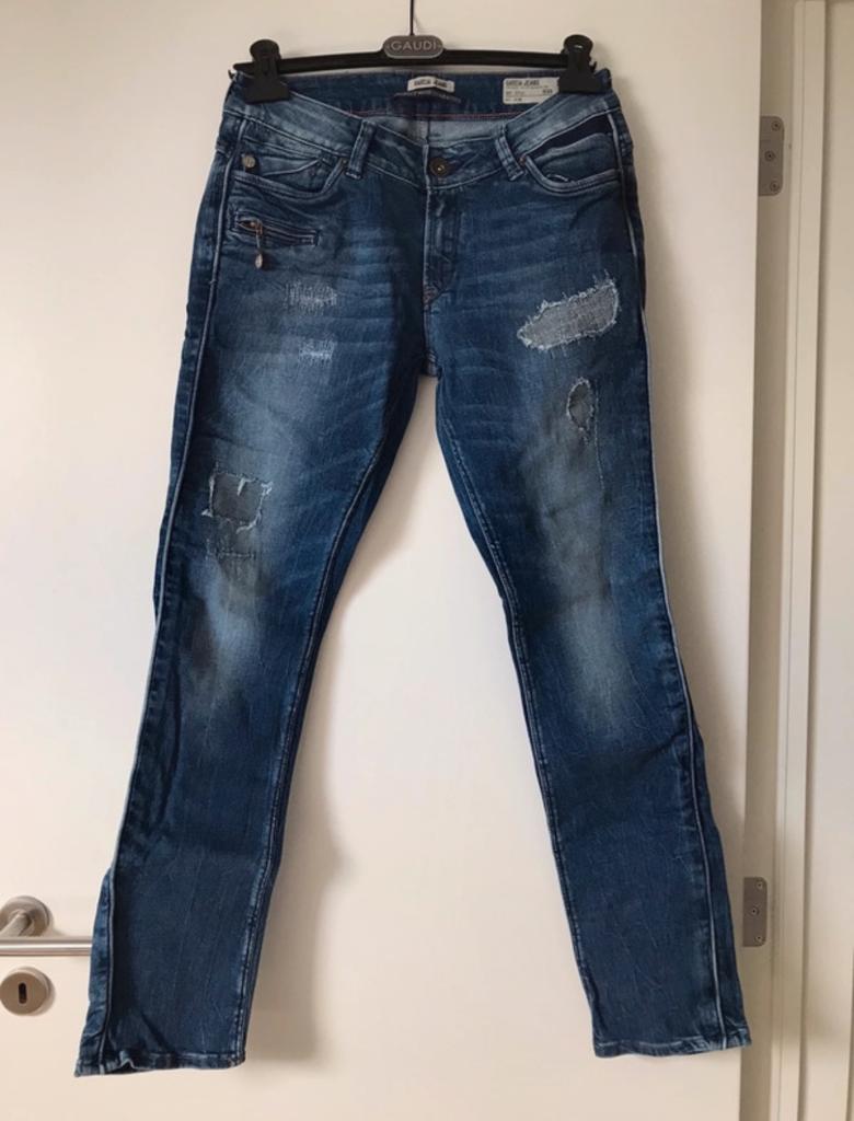 Jeans Garcia style « patchwork »., Enlèvement ou Envoi, Porté, Bleu, W30 - W32 (confection 38/40)