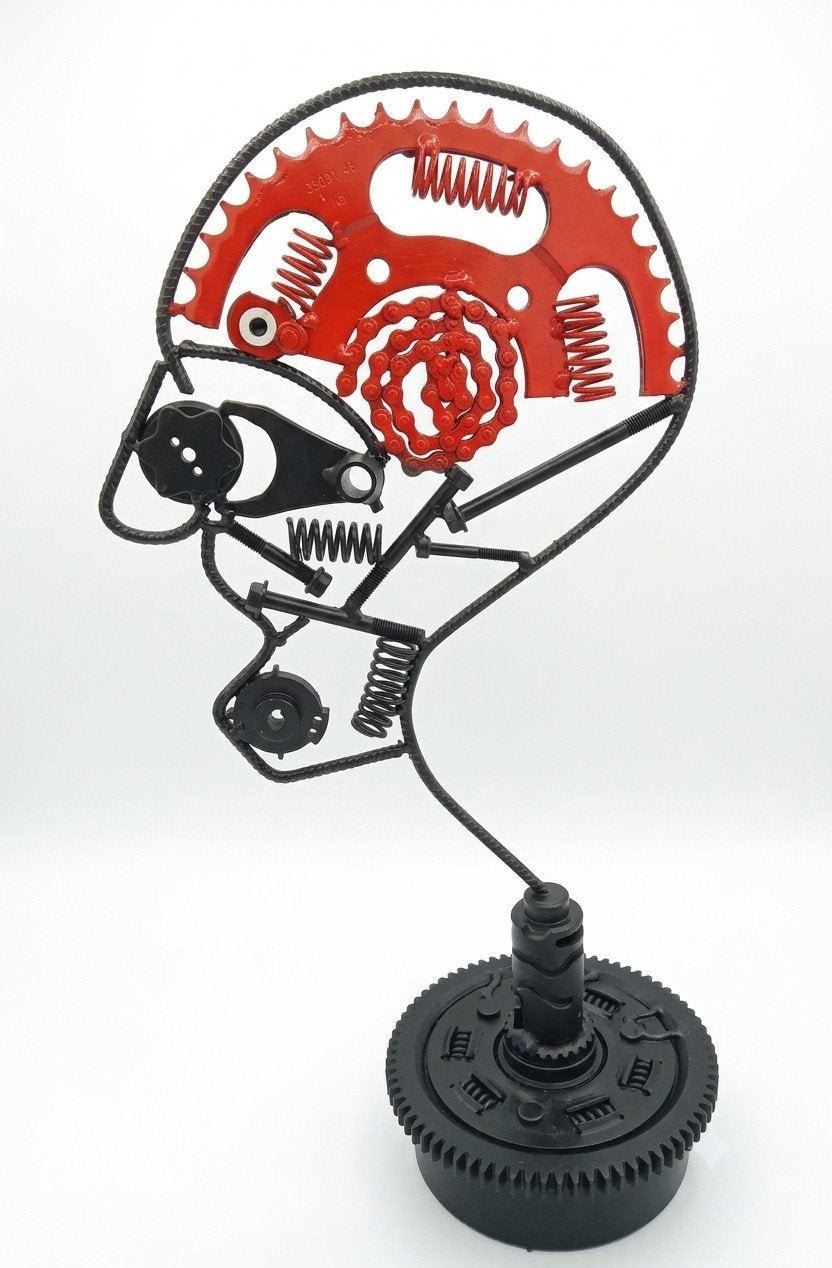 Beeld Metal Art "Brains". Hoogte 57cm., Enlèvement