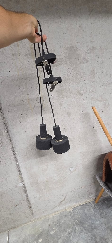 Set van 2 zwarte hanglampen – elk 1 lichtpunt, Enlèvement, Utilisé