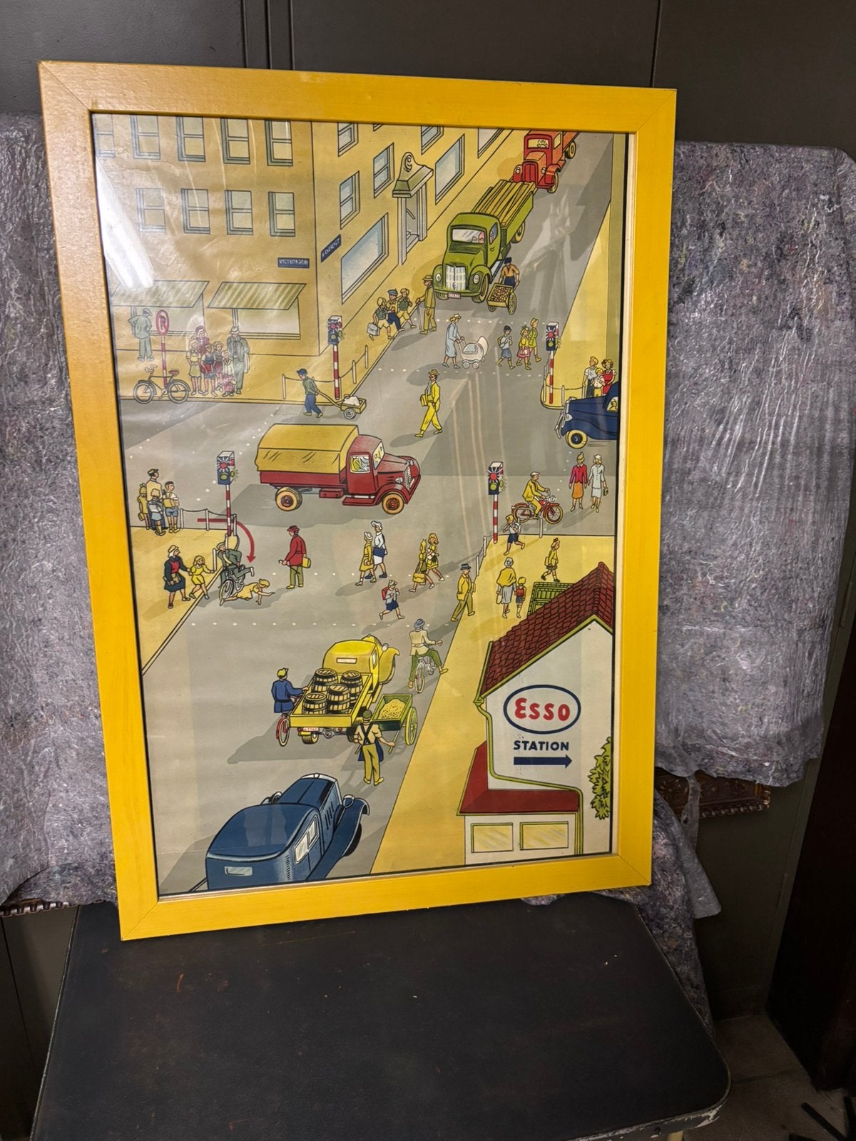 Esso affiche 1950, Ophalen of Verzenden, Gebruikt