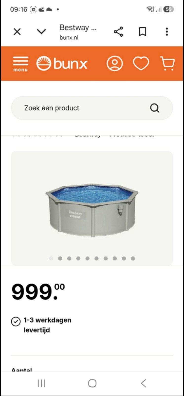 nieuwe stalen zwembad kan ingebouwd worden of opbouw, Ophalen