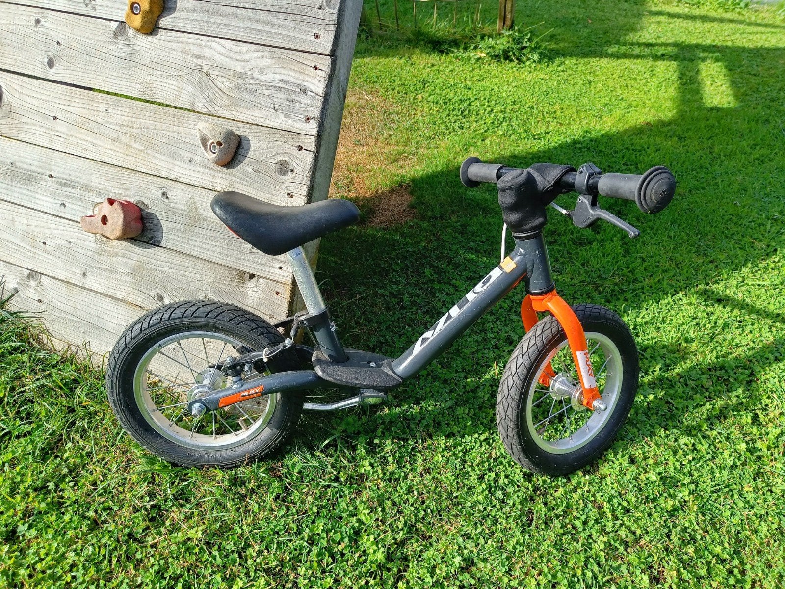 aluminium pucky loopfiets met rem., Fietsen en Brommers, Ophalen, Gebruikt, Velgrem, Minder dan 16 inch