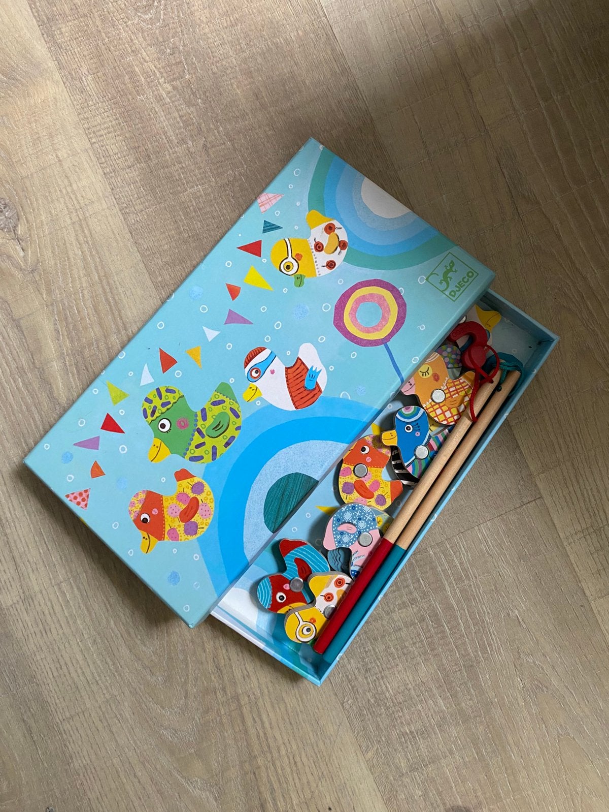 Magnetisch visspel eendjes (in hout), Kinderen en Baby's, Ophalen, Zo goed als nieuw