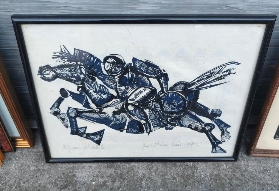 Lithographie épreuve d artiste signe jean marie louis 1960, Antiek en Kunst, Kunst | Litho's en Zeefdrukken, Ophalen of Verzenden