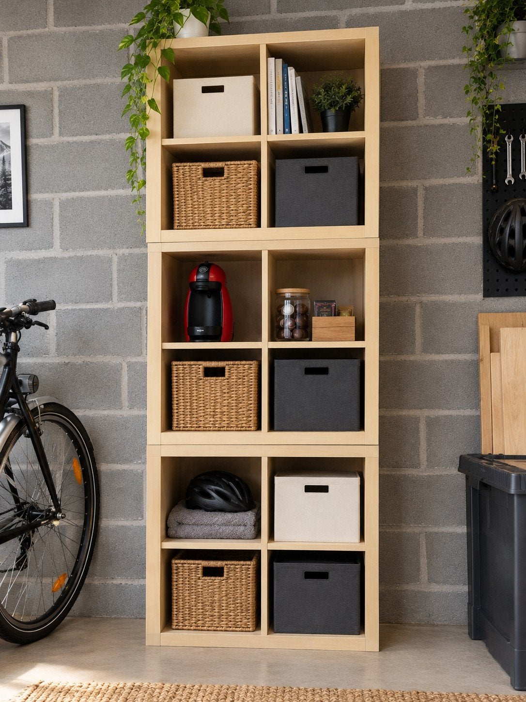 3 étagères IKEA Kallax 2x2 4 cases chêne blanchi, Huis en Inrichting, Ophalen, Eikenhout