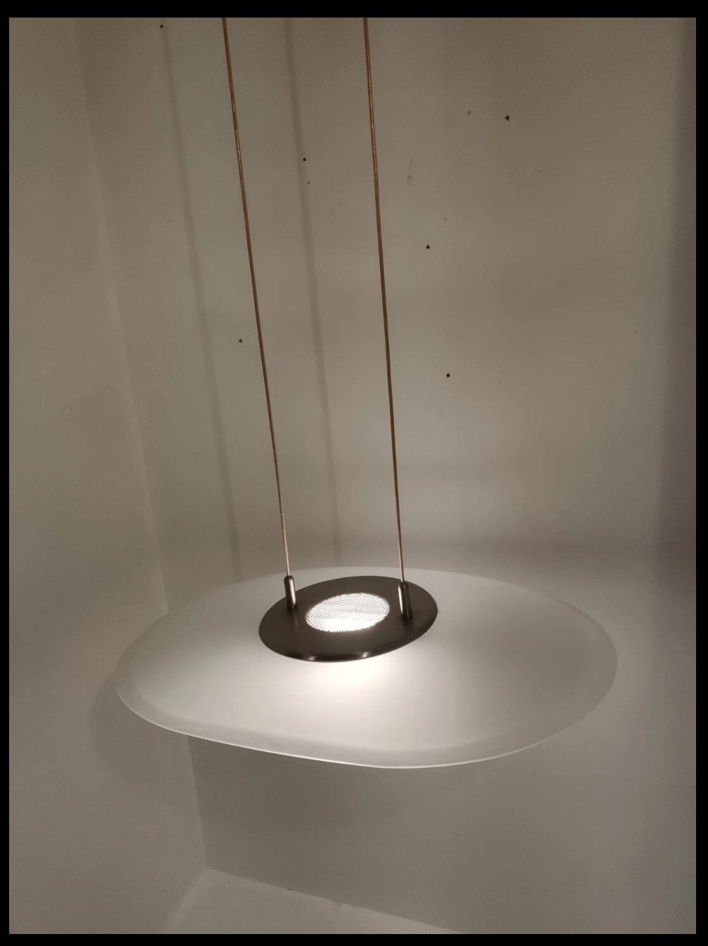 Italiaans design hanglamp van glas ovaal, Ophalen, Zo goed als nieuw, Glas