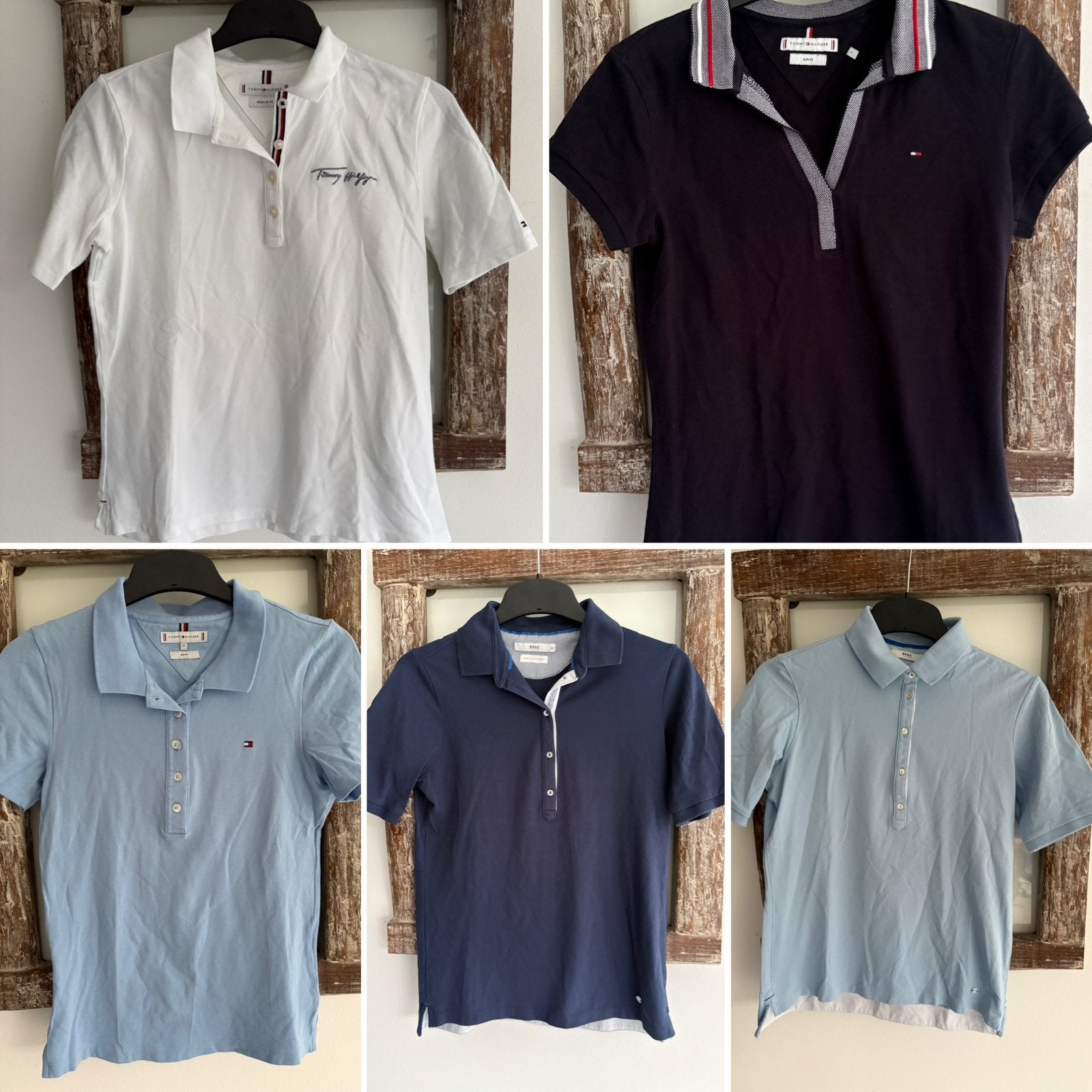 Set 5 polo’s t-shirts Tommy Hilfiger en Brax golf maat S 36, Kleding | Dames, Ophalen of Verzenden, Zo goed als nieuw, Maat 36 (S)