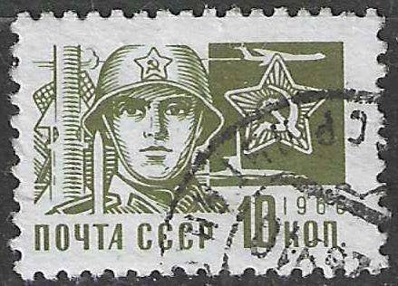 Rusland 1966/1969 - Yvert 3165 - Soldaat - 10 k.  (ST), Verzenden, Gestempeld