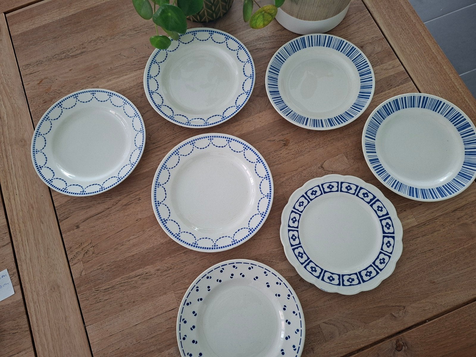 Dessertbordjes Boch blauw wit, Antiek en Kunst, Ophalen of Verzenden