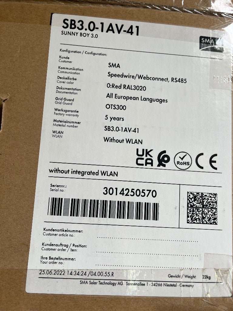 Sma omvormer, Ophalen, Nieuw, Overige typen, Minder dan 100 wattpiek