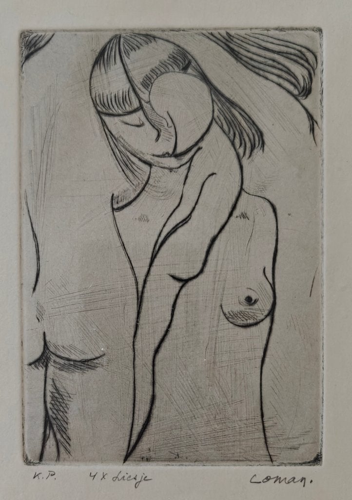 Lex Loman (1959-) - 2 grafische werken, Ophalen of Verzenden, 1950 - 1999, Ets, Portret