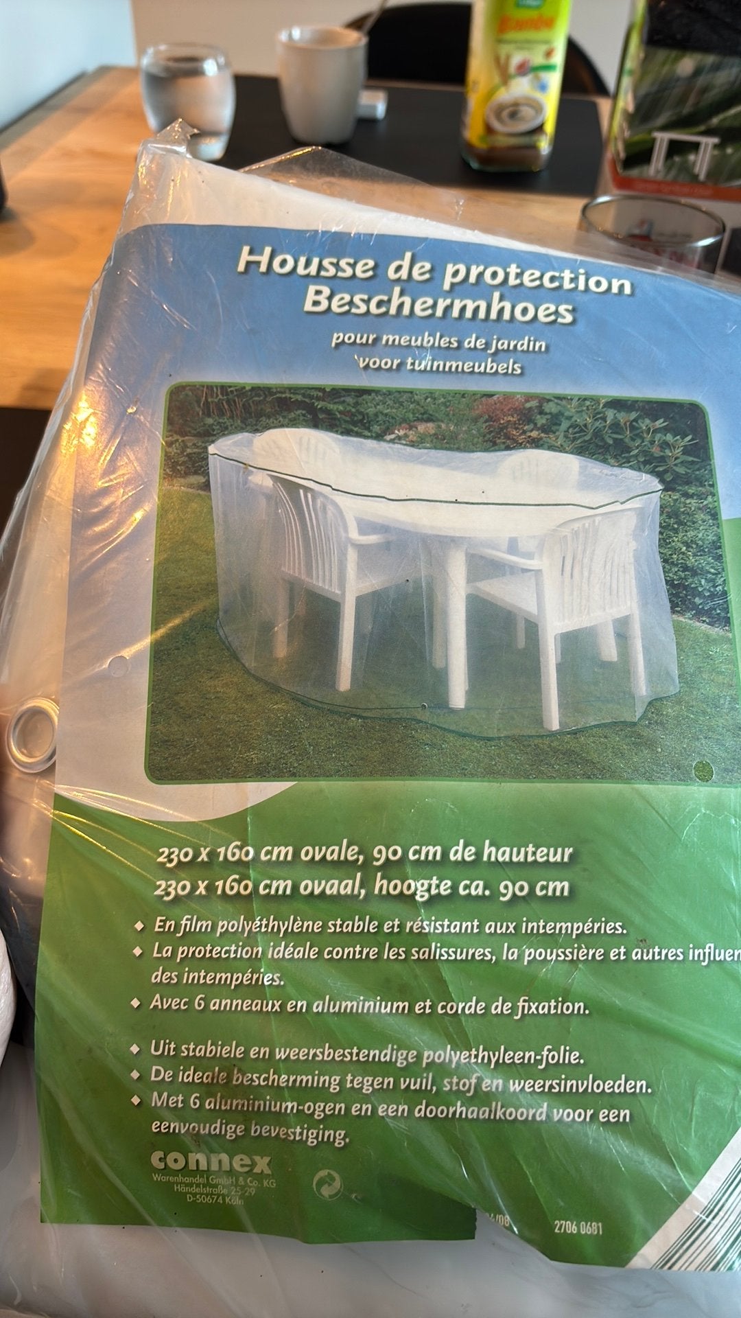 Beschermhoes voor tuinmeubelen, Tuin en Terras, Tuintafels, Ophalen, Nieuw, Rechthoekig, Plastic