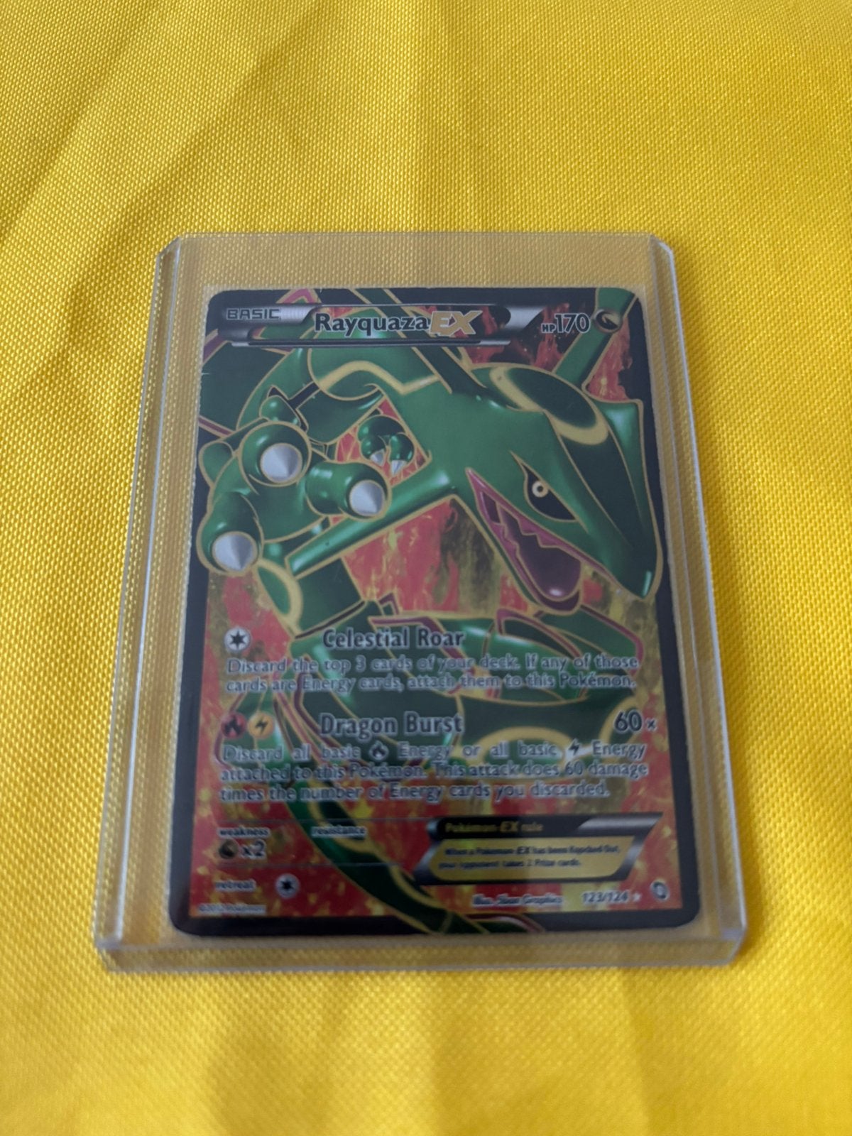 Pokémon Rayquaza EX 123/124 Dragons Exalted – Engels, Enlèvement ou Envoi, Utilisé, Cartes en vrac, Foil