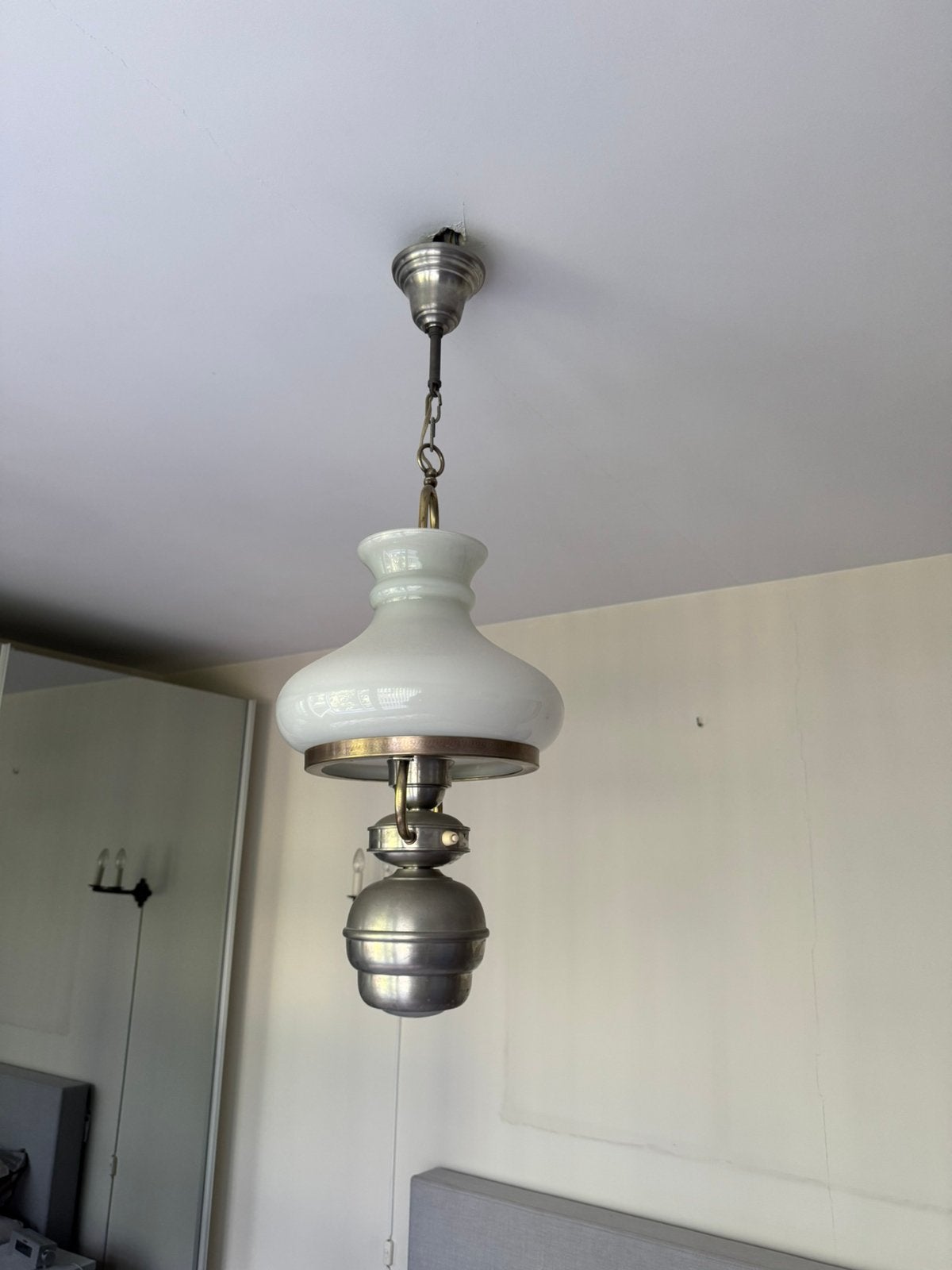 Lustre rustique et deux appliques murales en fer à cheval, Enlèvement, Utilisé