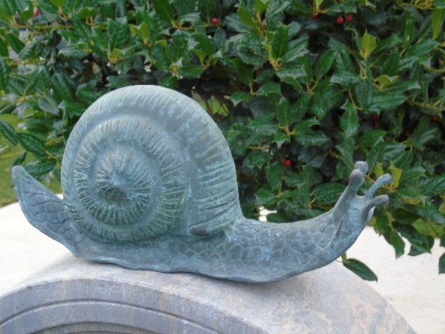 escargot en bronze patiné vert ... XL !, Enlèvement ou Envoi, Neuf
