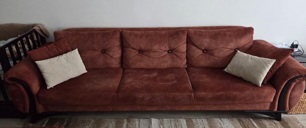 Zetel met 2 Fauteuils en eventueel eetkamerstoelen, Huis en Inrichting, Ophalen