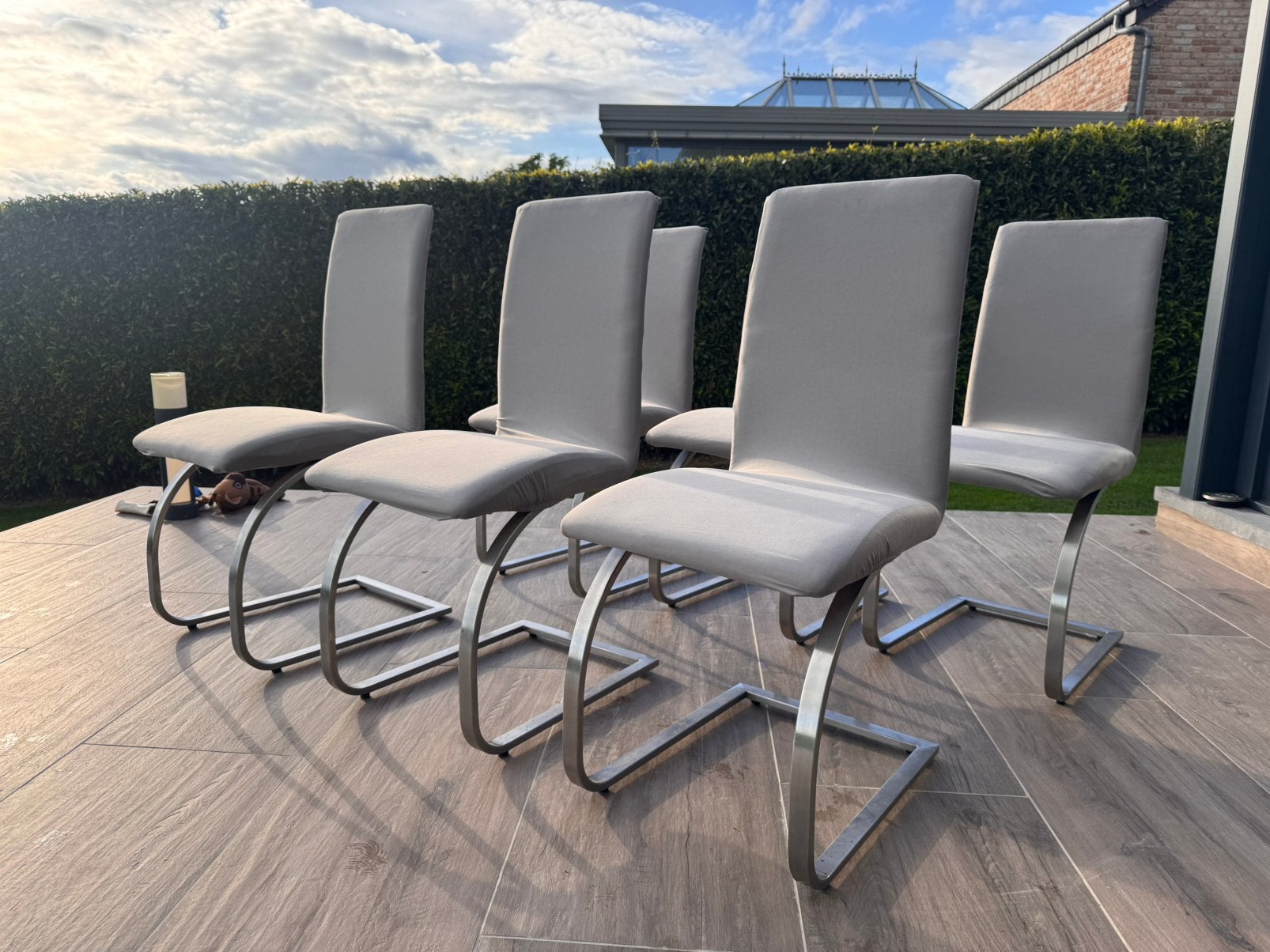 Lot de 6 chaises pour table à manger, Maison & Meubles, Chaises, Utilisé, Cinq, Six Chaises ou plus, Gris, Enlèvement