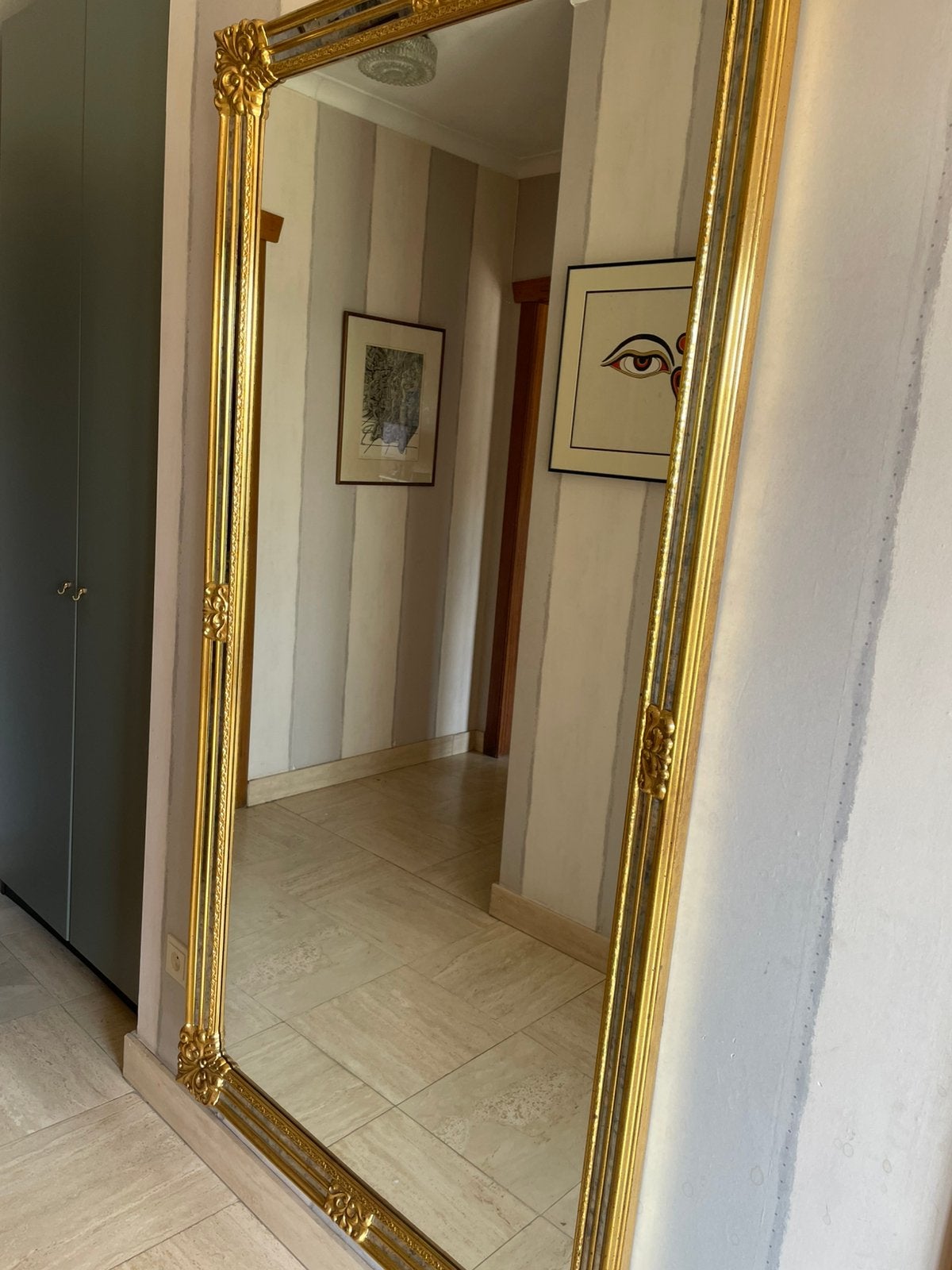 Antieke spiegel 2 m x 1 m, Huis en Inrichting, Woonaccessoires | Spiegels, Ophalen, Zo goed als nieuw
