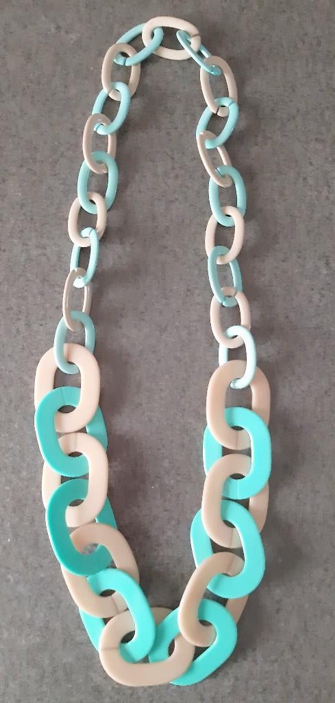 Te koop: Nieuw! Mooie schakelketting van "Mayerline", Bijoux, Sacs & Beauté, Colliers, Enlèvement, Neuf, Bleu, Synthétique
