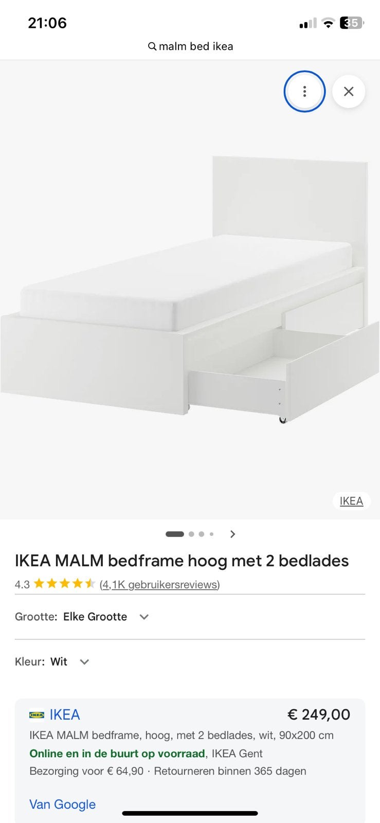 Malm bed ikea, Huis en Inrichting, Ophalen, Gebruikt