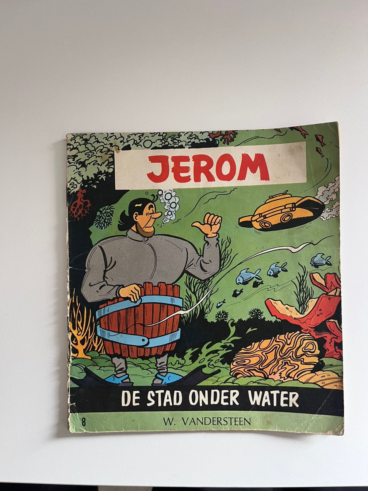 Jerom 8 - De stad onder water (1965) - Tweekleurendruk SB, Boeken, Eén stripboek, Ophalen of Verzenden, Gelezen